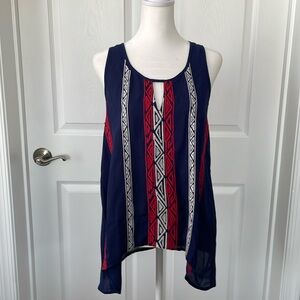 Le Sample Patterned Sleeveless Top Size M